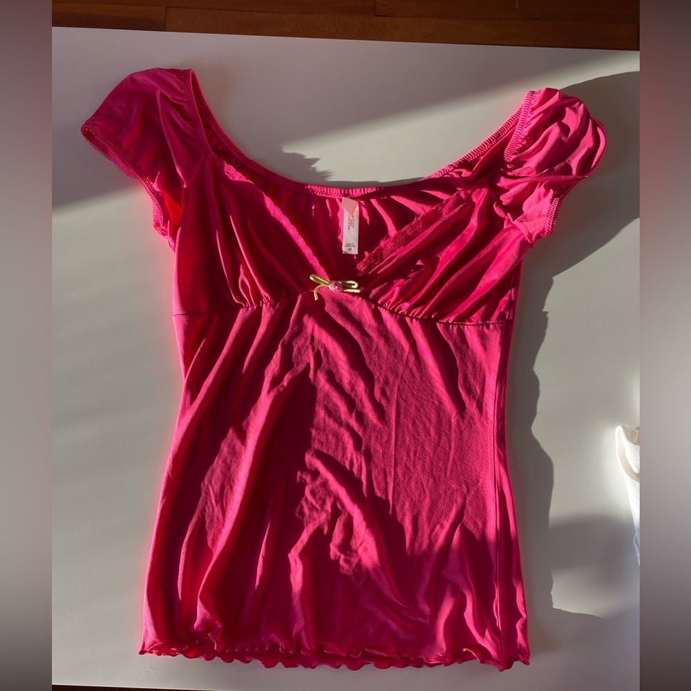 Y2K Ruffle Rose Top